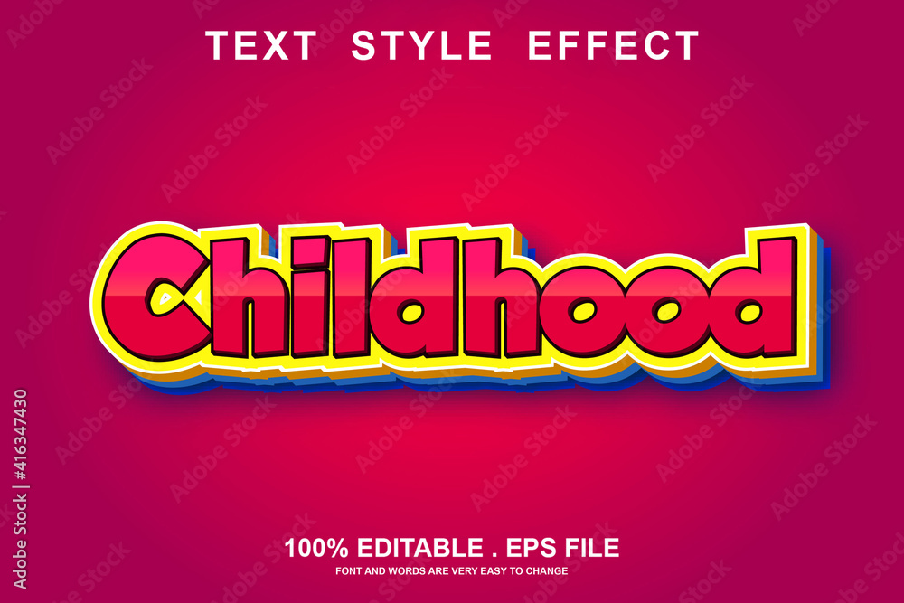 childhood text effect editable