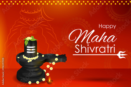 vector illustration of religious background of Lord Shiva for Shivratri, traditional festival of India