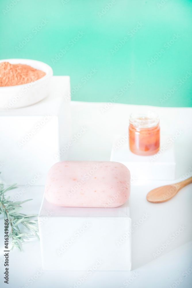 Natural soap with rosemary, honey and Red clay Natural soap with rosemary, honey and Red clay