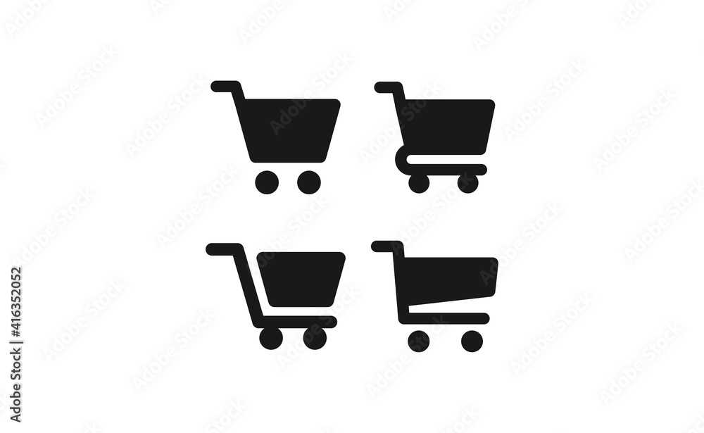 Shopping cart vector icon collection. E-commerce online shop symbol. Shopping cart vector icon collection. E-commerce online shop symbol.