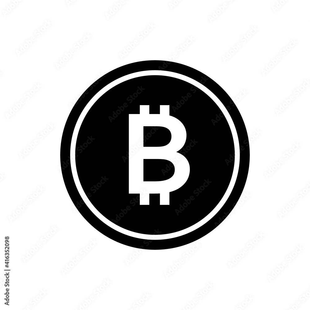 Bitcoin symbol icon, black and white design. Crypto payment. Vector illustration Bitcoin symbol icon, black and white design. Crypto payment. Vector illustration