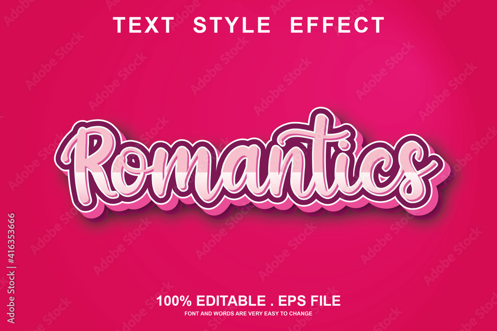romantics text effect editable