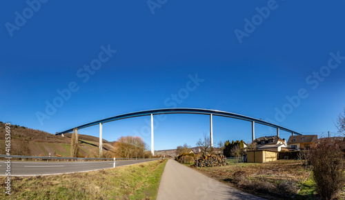 huge modern Mosel Bridge near Zeltingen photo