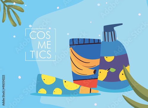 Cosmetic body and hands creams vector design