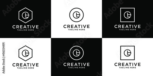 set collection of monogram logo
