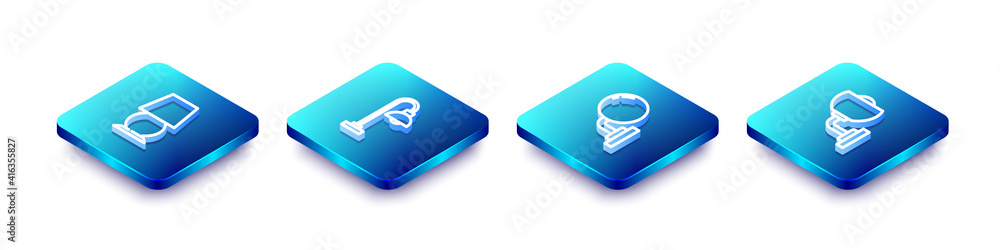 Set Isometric line Table lamp, Floor, Wall sconce and icon. Vector. Set Isometric line Table lamp, Floor, Wall sconce and icon. Vector.