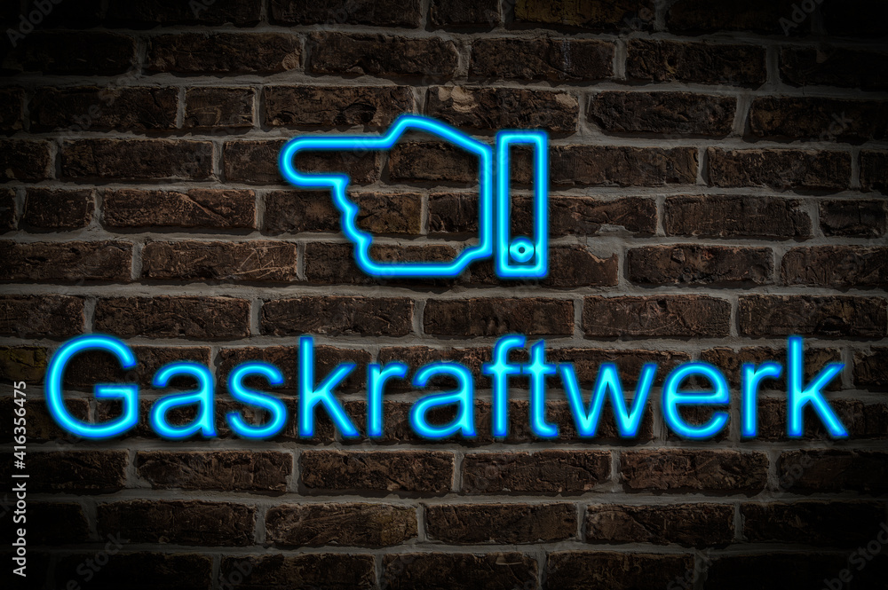 Leuchtreklame Gaskraftwerk Leuchtreklame Gaskraftwerk