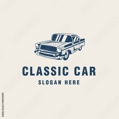 Classic car logo template suitable for automotive