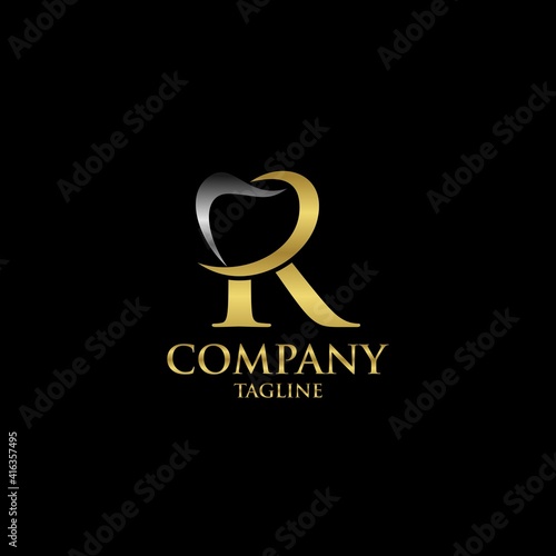luxury letter R logo design vector