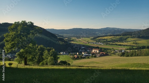 Blick auf das Dorf Oberried und das Dreisamtal im Schwarzwald photo