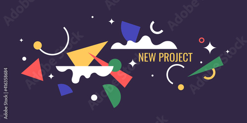 Trendy abstract background. Composition of geometric forms. Modern vector illustration