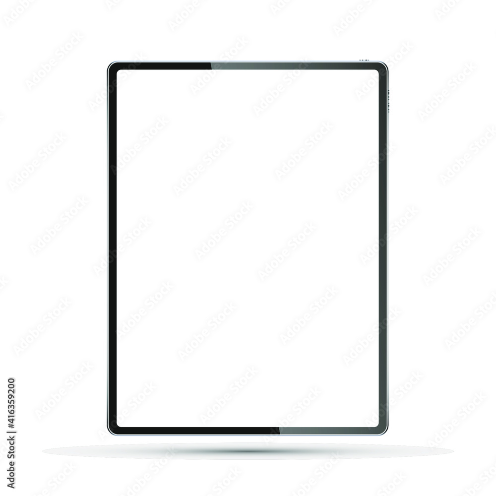 Realistic modern tablet with blank screen isolated on white background. Stock vector illustration Realistic modern tablet with blank screen isolated on white background. Stock vector illustration