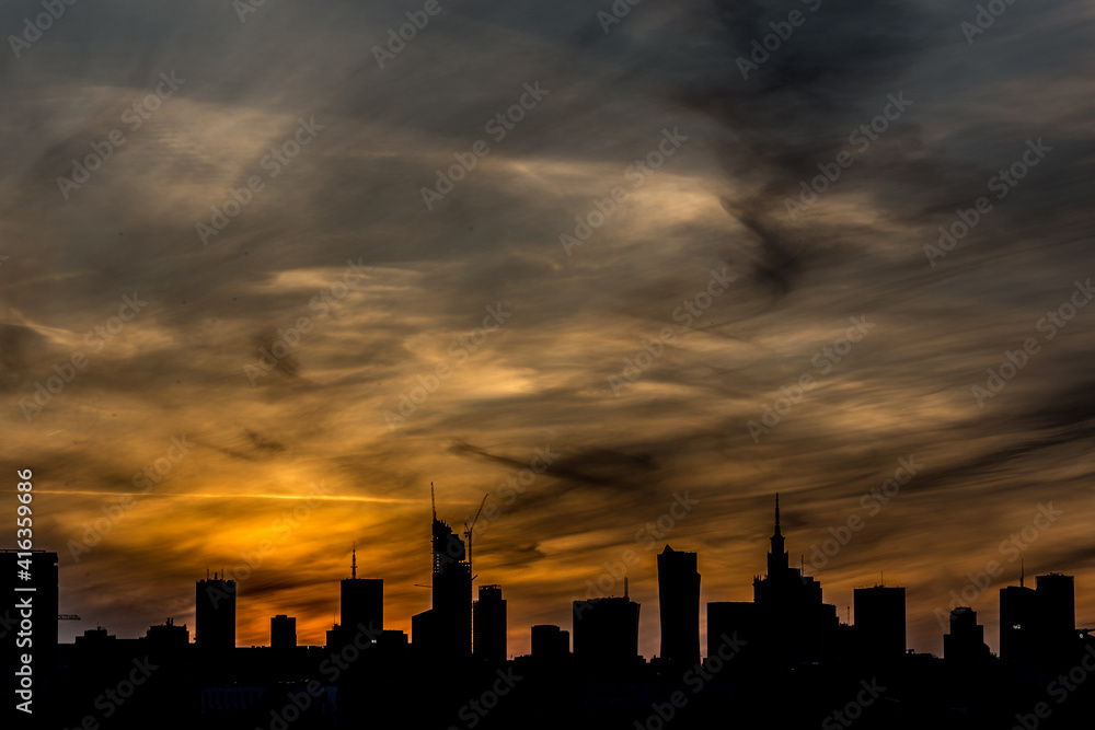 Panorama of Warsaw, Poland - beautiful view