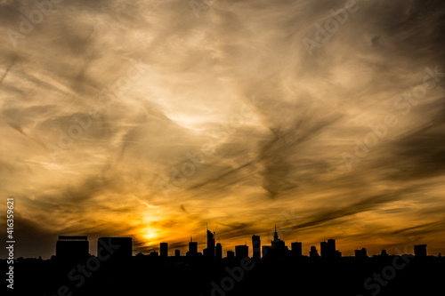 Panorama of Warsaw, Poland - beautiful view