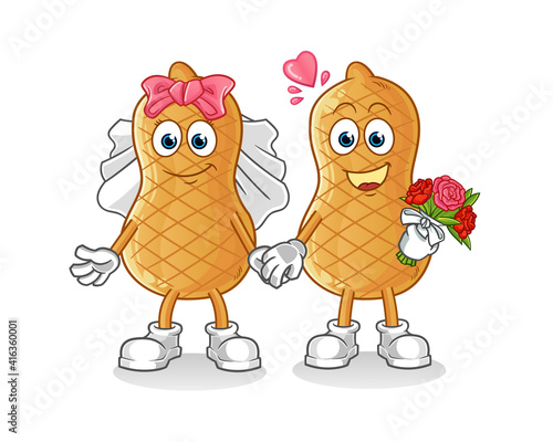 peanut wedding cartoon. cartoon mascot vector