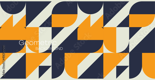 Abstract geometric background. Bauhaus, Memphis minimalist retro poster graphic vector illustration.