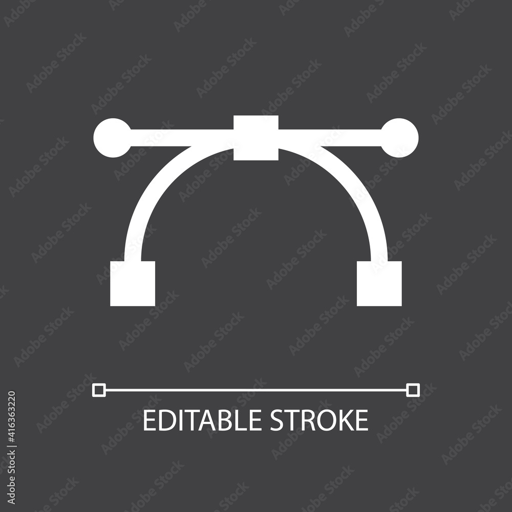 Fototapeta premium Editable stroke vector node drawing icon symbol.