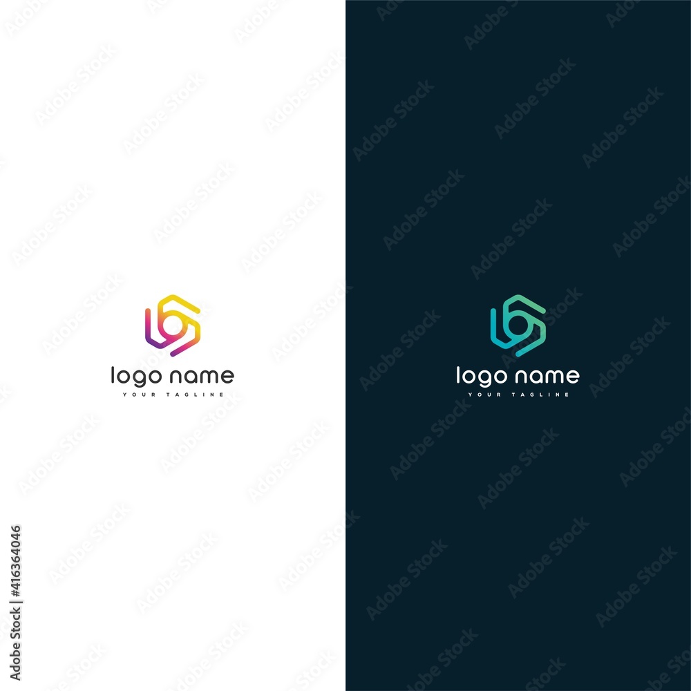 Fototapeta premium circle hexagonal technology initial letter O logo icon design