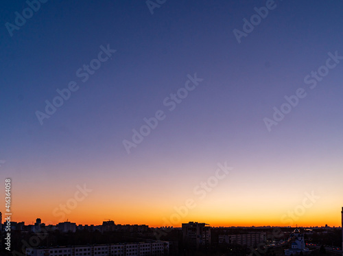 sunset over city, nice sunset sky © Maksim Shebeko