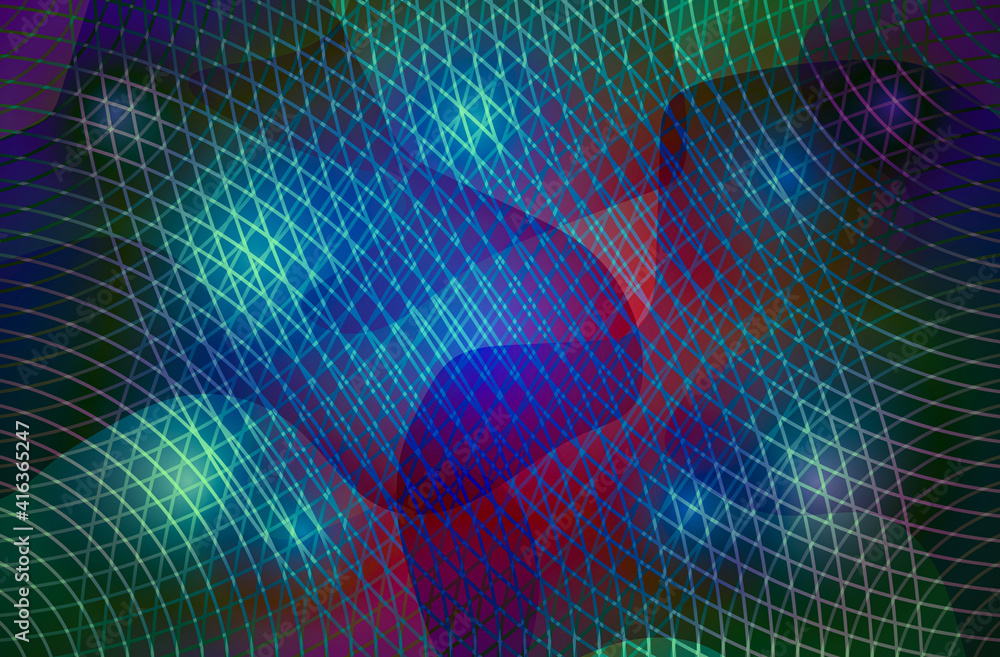 Blue and green background with stripes, spider web. Fluid shapes and curved strocks. Blue and green background with stripes, spider web. Fluid shapes and curved strocks.