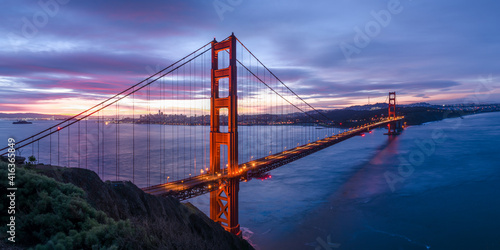 Sunrise over the Golden Gate Bridge California