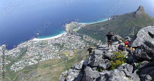 Fotografie View from Table Mountain towards Camps Bay, Cape Town, South Africa
