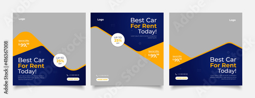 car for rent social media post template