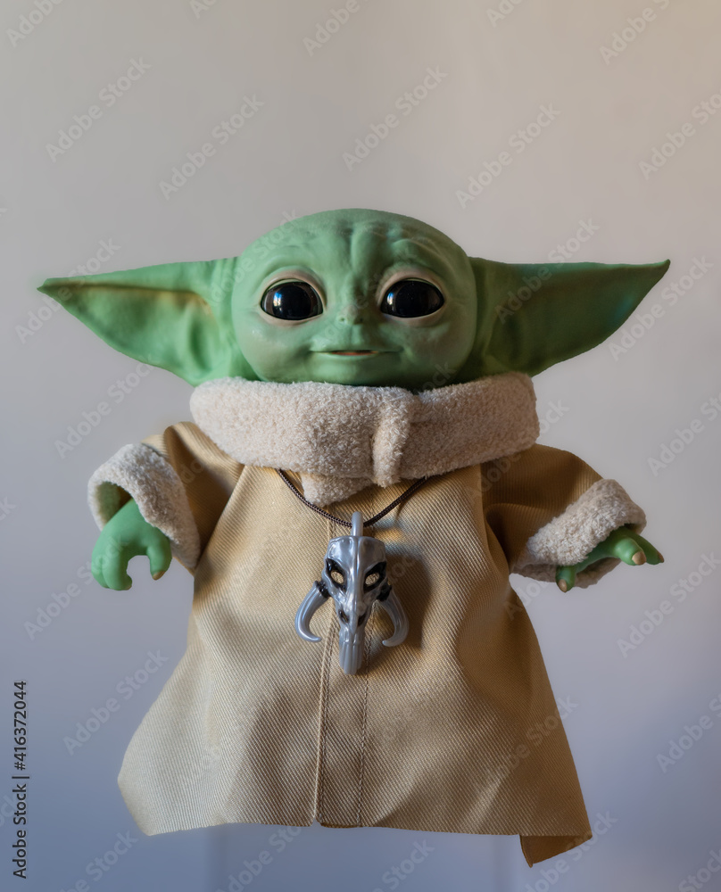 Naklejka premium DECEMBER 2020: The Child or baby Yoda, fictional character from the TV series The Mandalorian.