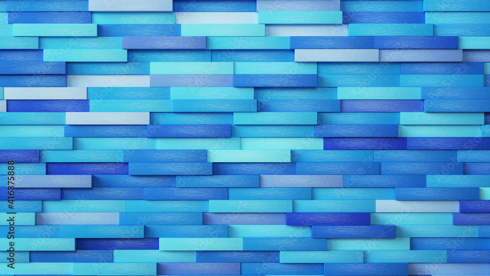 blue wood panel wall. 3d illustration. blue wood panel wall. 3d illustration.