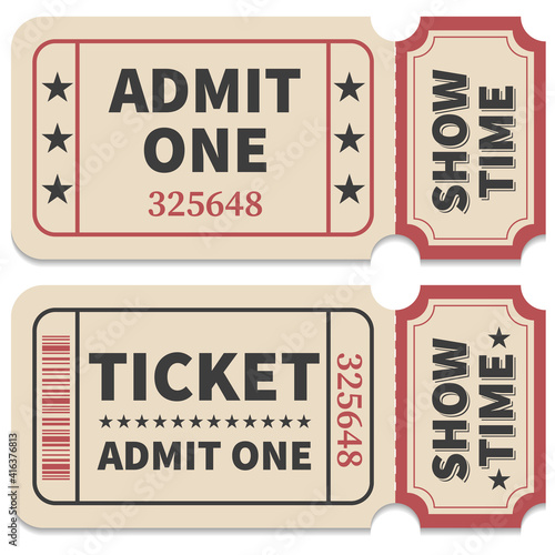 Ticket admit. Admit one ticket icons.
