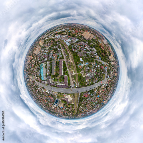 Wallpaper Mural little planet 360-pano -  road bridge over the railway of the city of Krasnodar Torontodigital.ca