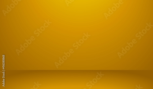 Yellow Golden Background Empty Room Interior Vector Illustration