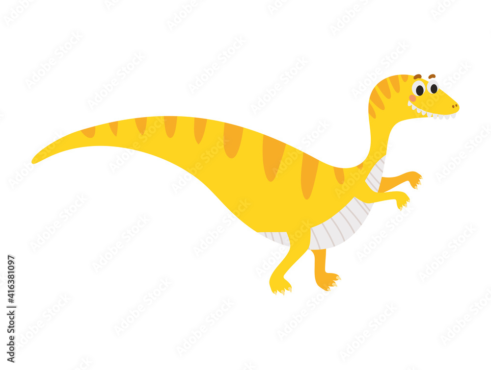 kids illustration of a yellow dinosaur kids illustration of a yellow dinosaur