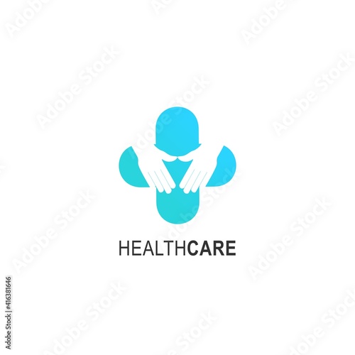 Healthcare logo. Suitable for your health care company. Healthcare medicine minimalist and flat stylish design vector logo sign. Medical love pharmacy logo. Logotype for clinic, hospital or doctor.