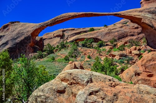 Landscape Arch is one of the major arches on the Devils Garden trail. Arches NP in Moab, Utah