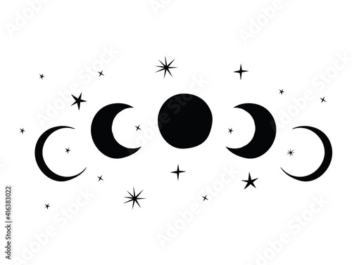 minimalist tattoo of lunar cycle