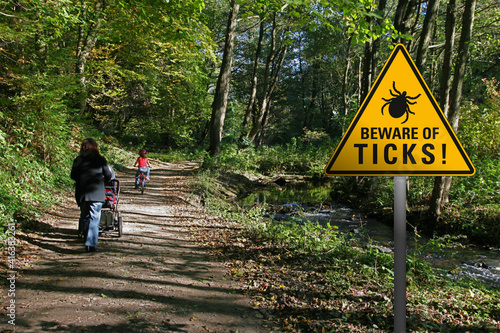 Beware of ticks in a park