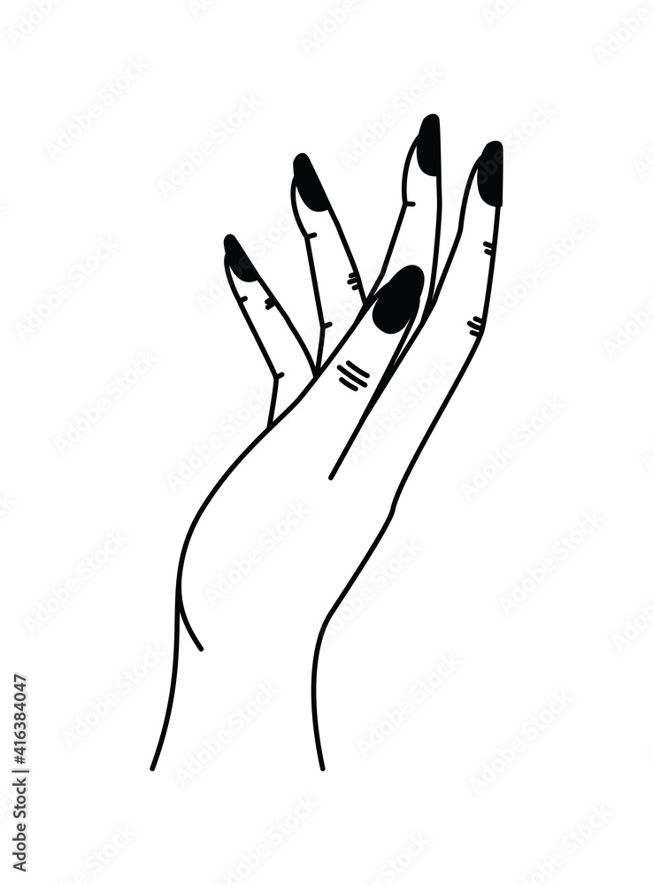 minimalist tatto of one hand on a white background minimalist tatto of one hand on a white background