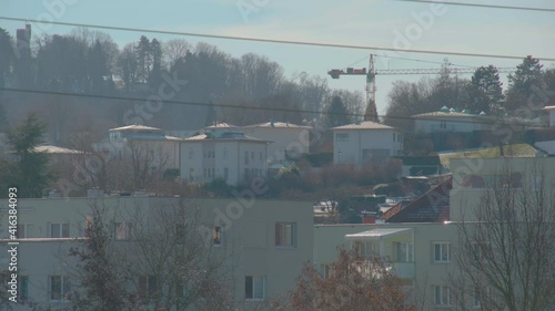 residential area with construction crane in Linz Urfahr photo