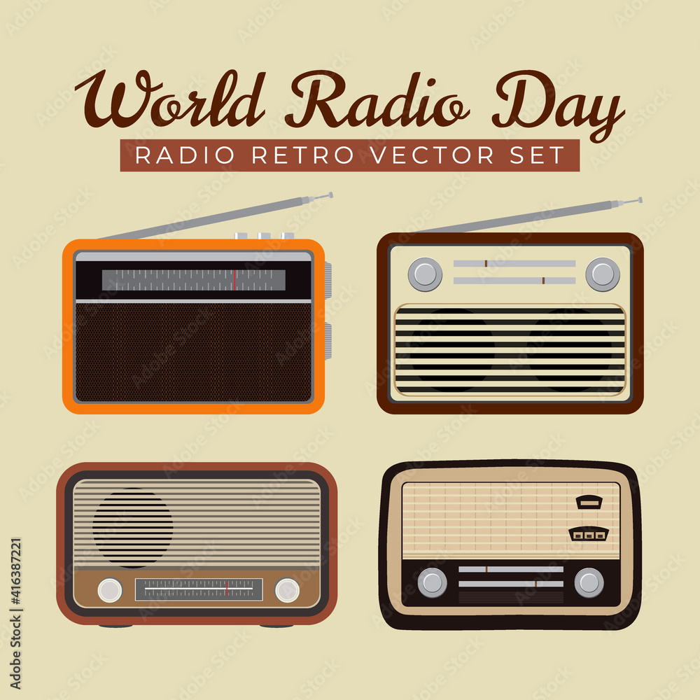 Retro Radio Flat Design Pack Retro Radio Flat Design Pack