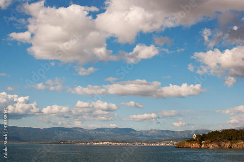 View of Halkida city in Greece
