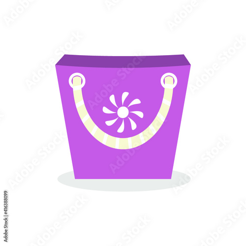 Vector illustration of summer holidays attributes on background. A beach bag icon.