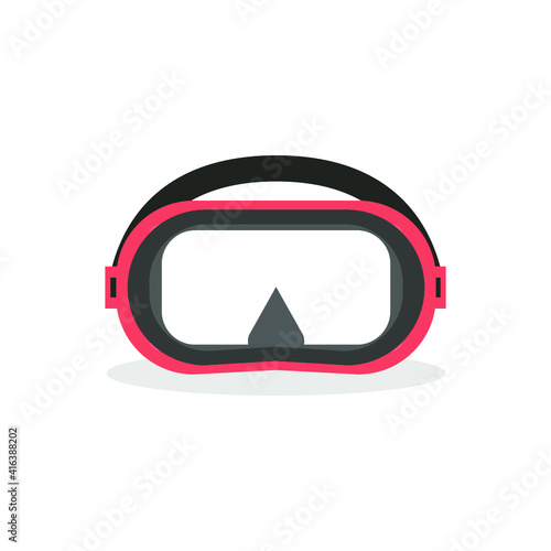 Vector illustration of summer holidays attributes on background. A swimming mask for diving and snorkelling icon.