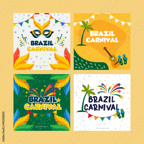 Brazil Carnival Banner and Social Media Template