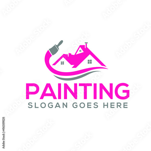 Painting logo and Real Estate, Property  Homes business logo design

