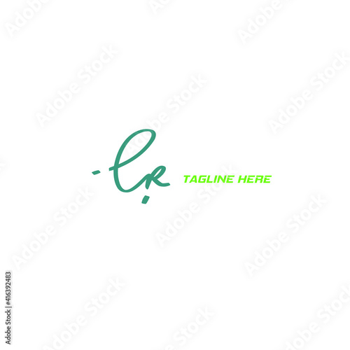 ER initial handwritten calligraphy, for monogram and logo