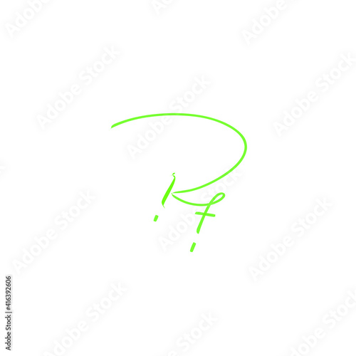 RF initial handwritten calligraphy, for monogram and logo
