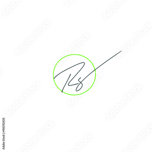 RS initial handwritten calligraphy, for monogram and logo