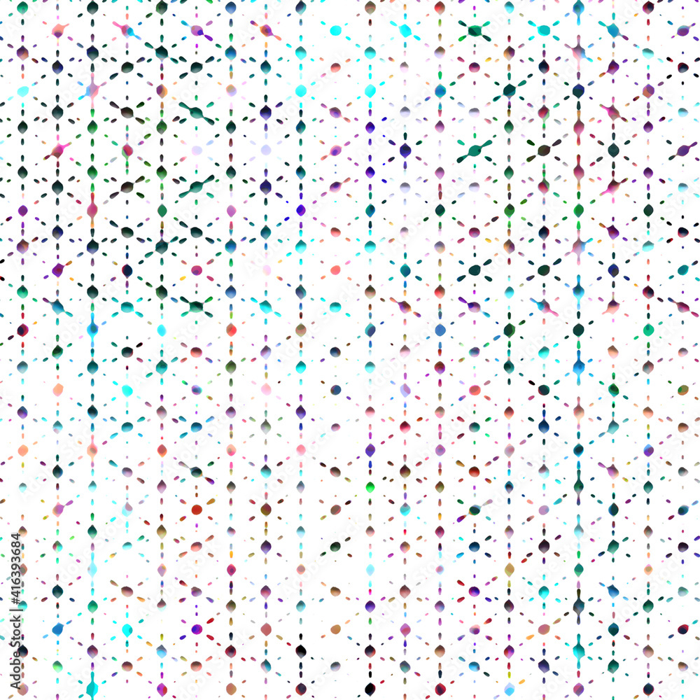 Rainbow Colored Hexagonal Grid Styled Splat Pattern