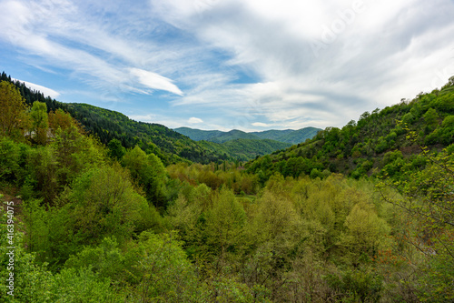 "Karaemin" cave located in Bartın province, in the Western Black Sea region. River flowing through the cave.